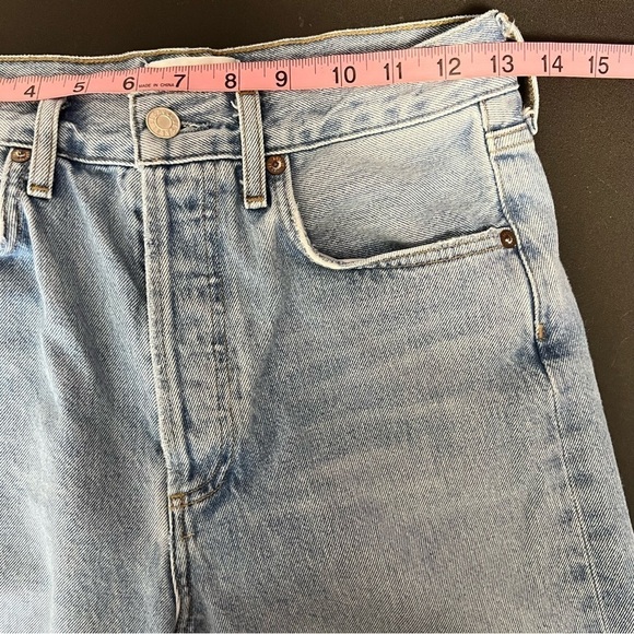 Agolde Jeans Womens 24 90s Straight Distressed High Rise Button Fly D - Picture 11 of 11